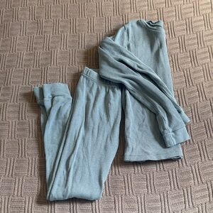 Organic Cotton Blend Kids Thermal Pajama Bottoms - Light Sage